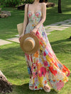 Summer Floral Print Boho Maxi Dress